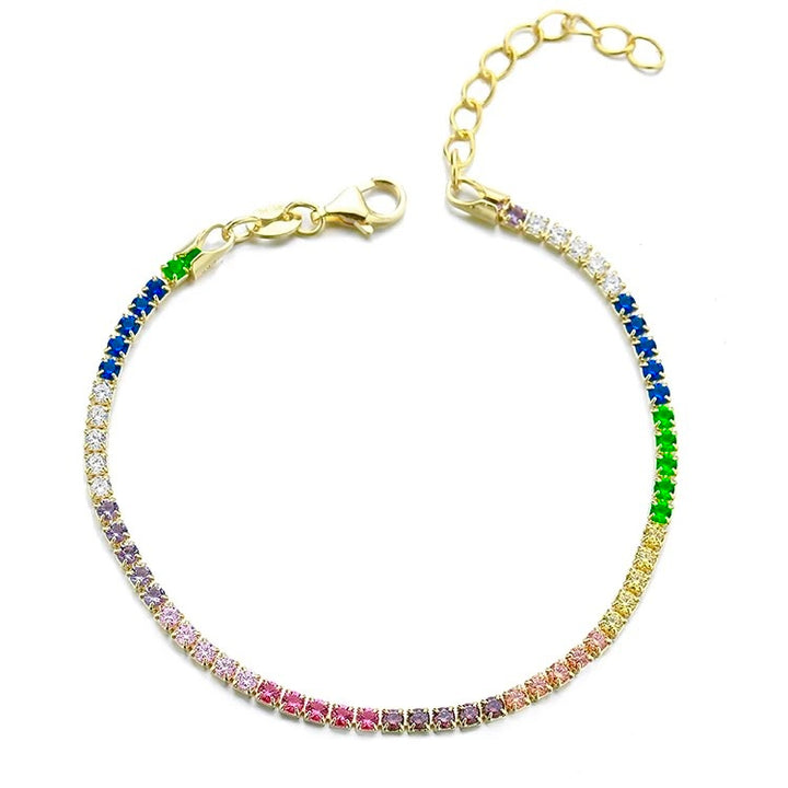 Tennis Rainbow Bracelet - Gold Filled