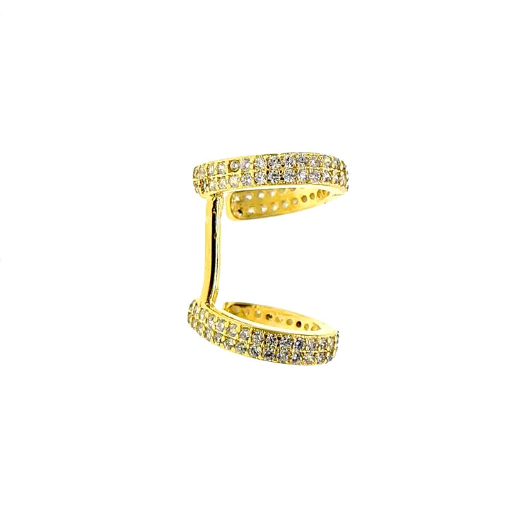 Double Diamond Earring Cuff - Gold Filled