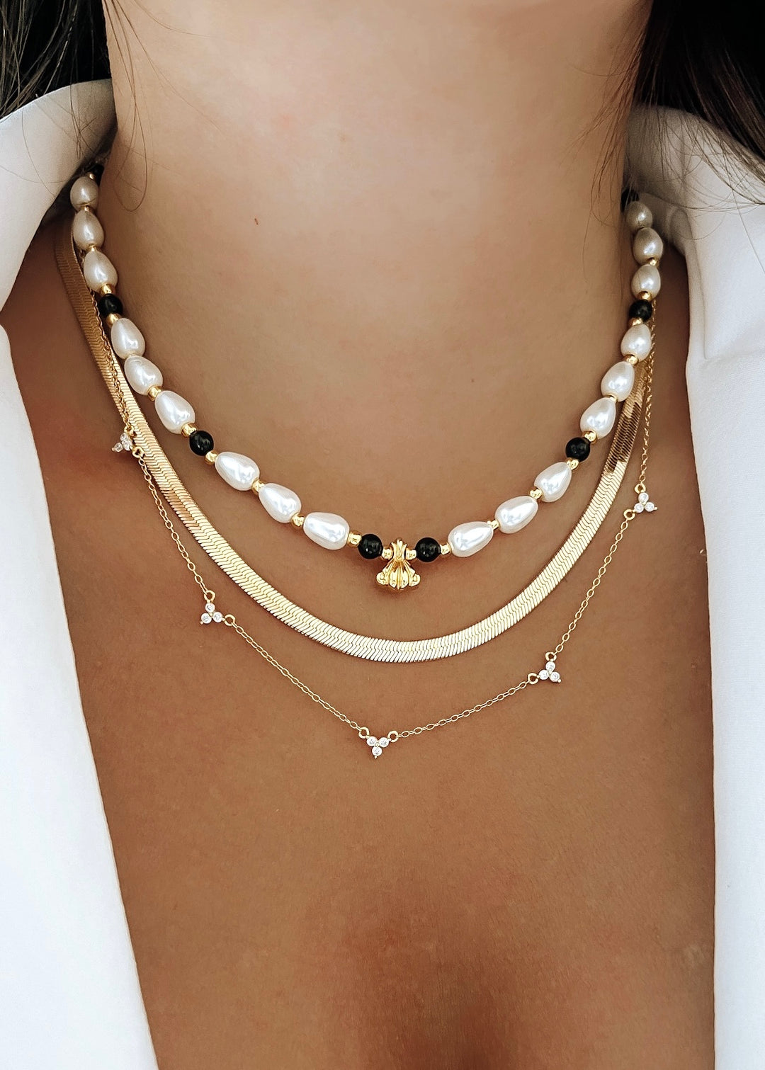 Beauty of the sea Seashell Pearl Necklace - Gold Filled