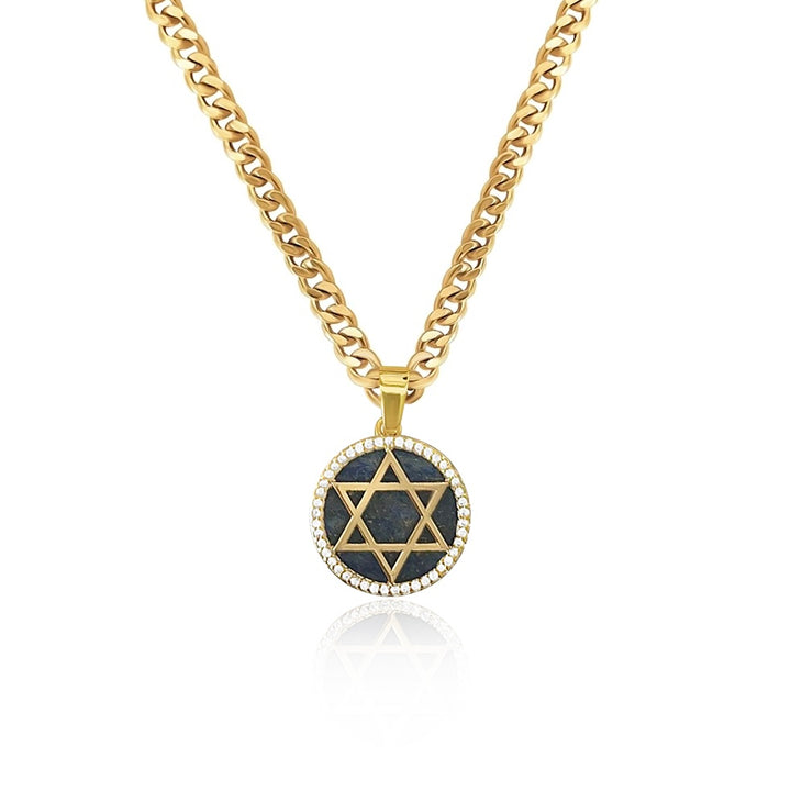 Gemstone Star of David Necklace - Gold Filled