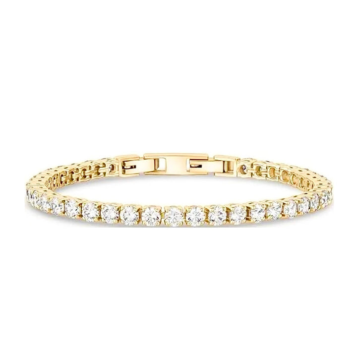 Square Tennis Chain Bracelet - Gold Filled