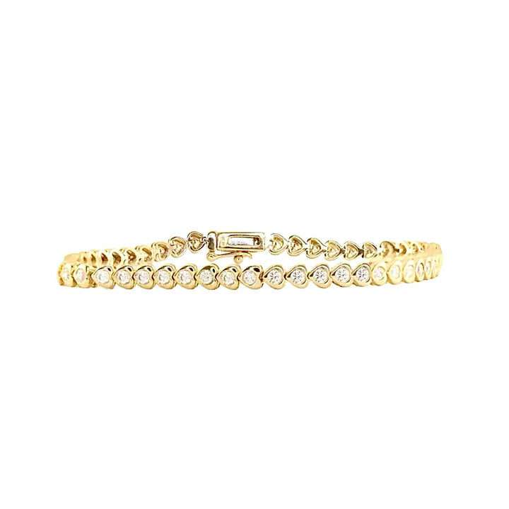 Heart Shape Tennis Bracelet - Gold Filled