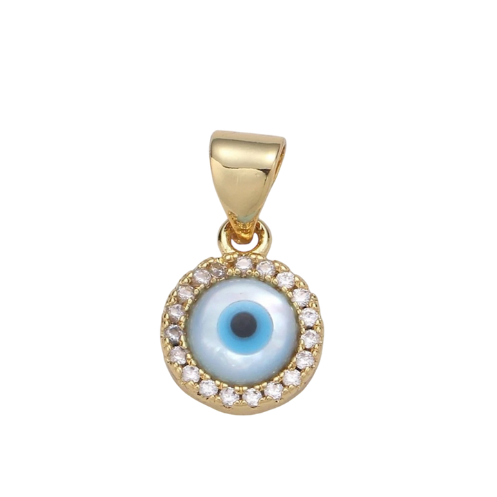 Sapphire Evil Eye Charm - Gold Filled