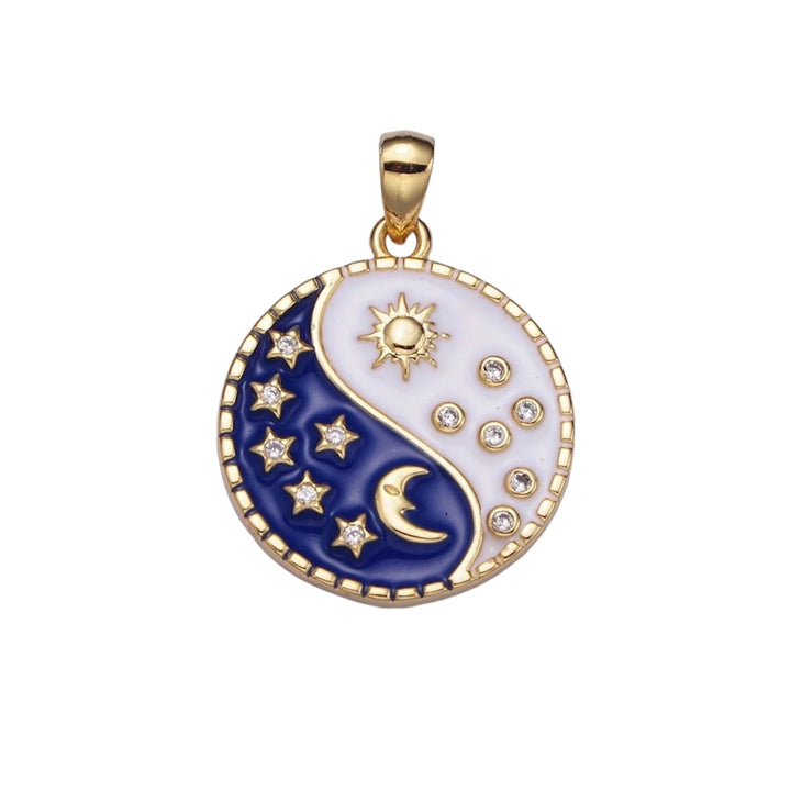 Yin Yan Sun Moon Charm - Gold Fillrd