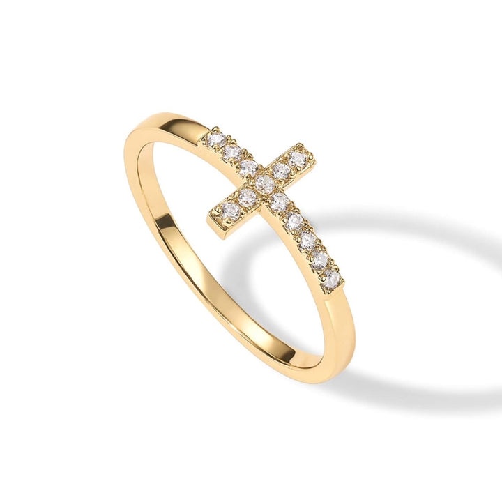 Dainty Cross Ring - Gold Filled