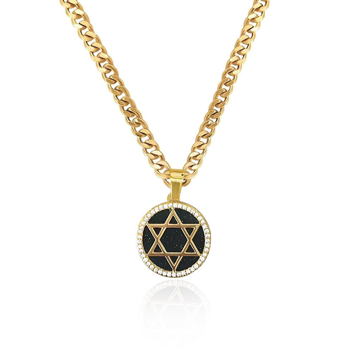 Gemstone Star of David Necklace - Gold Filled