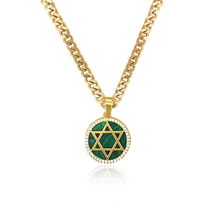 Gemstone Star of David Necklace - Gold Filled