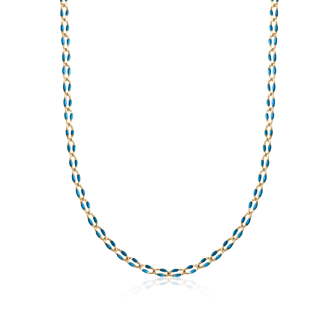 Blue Ocean Shell Chain Necklace