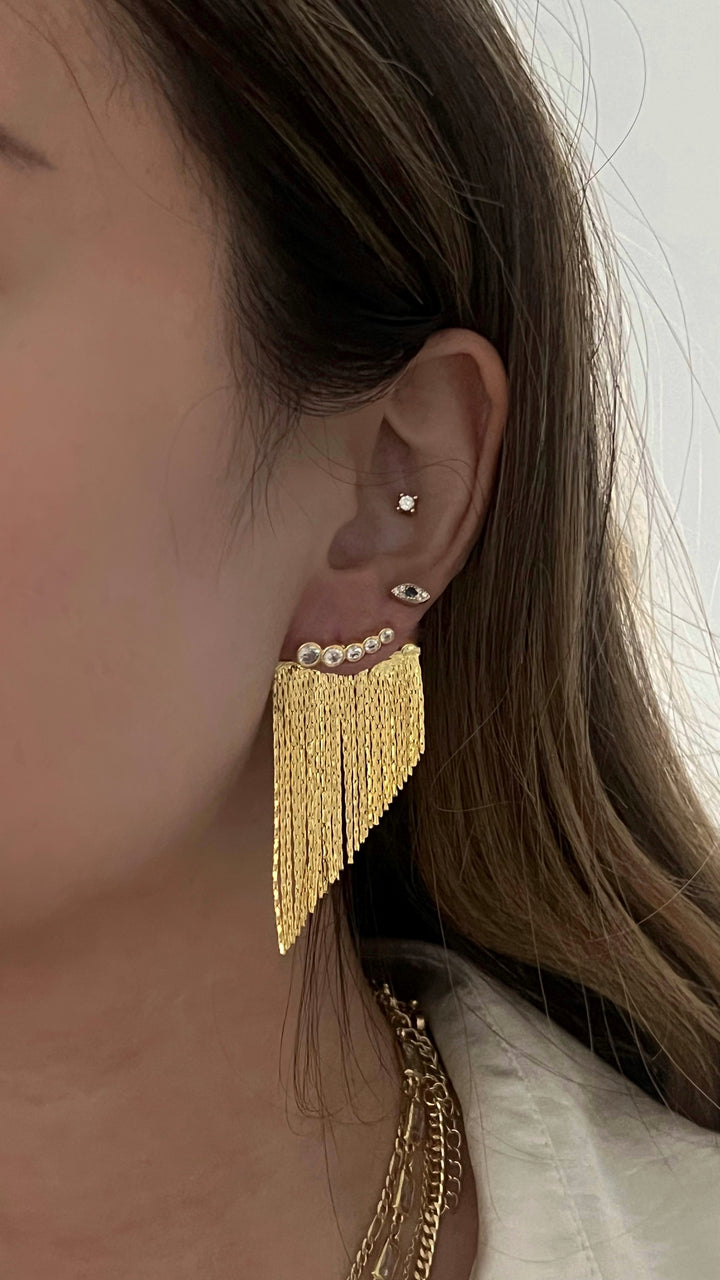 Tassel Diamond Earrings - Gold Filled