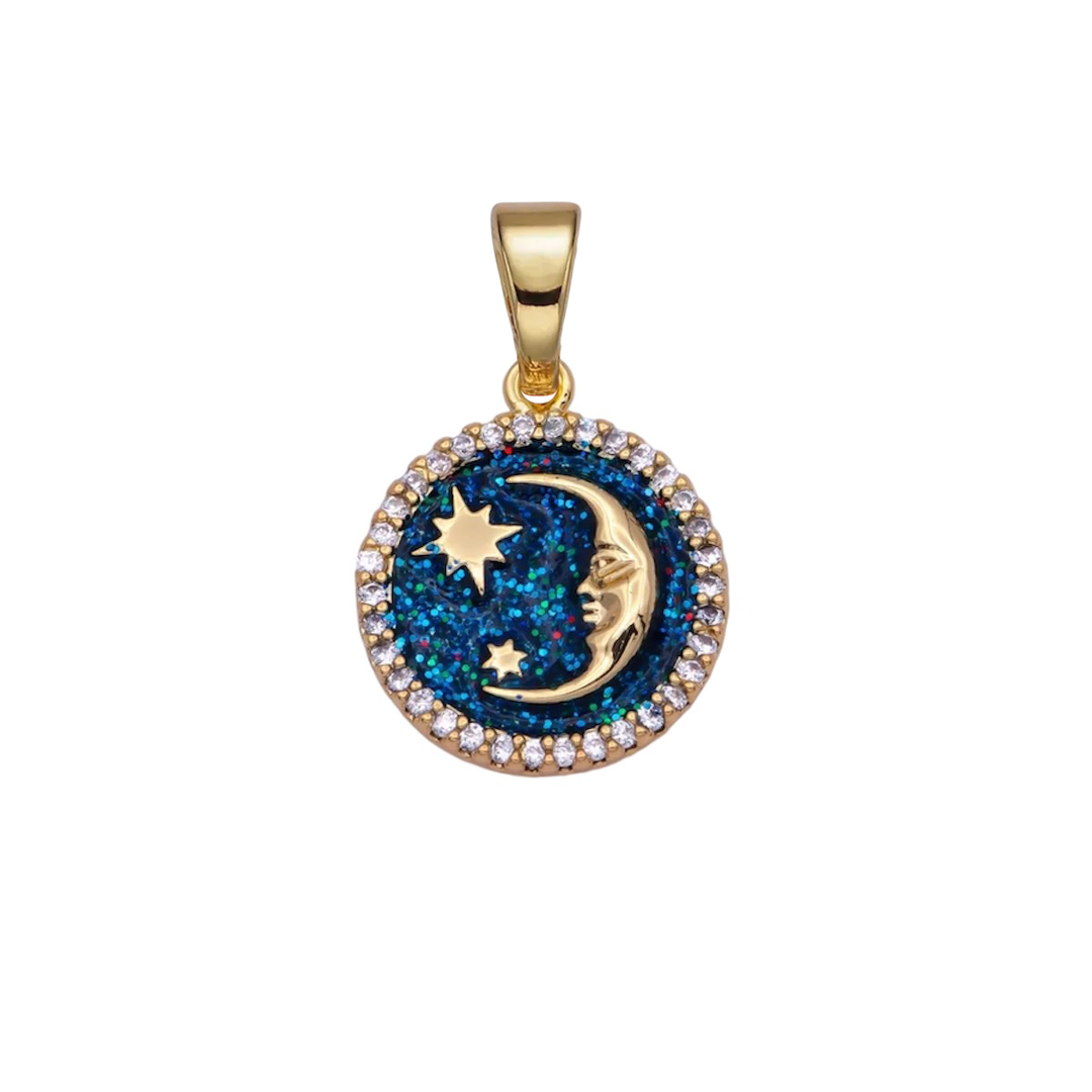 Dainty Blue Moon Charm 