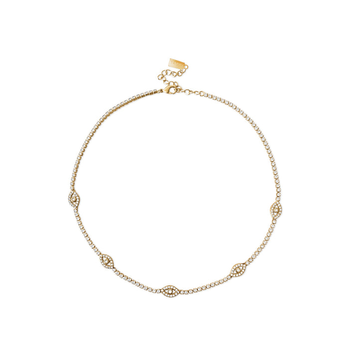 Evil Eye Diamond Choker - Gold Filled