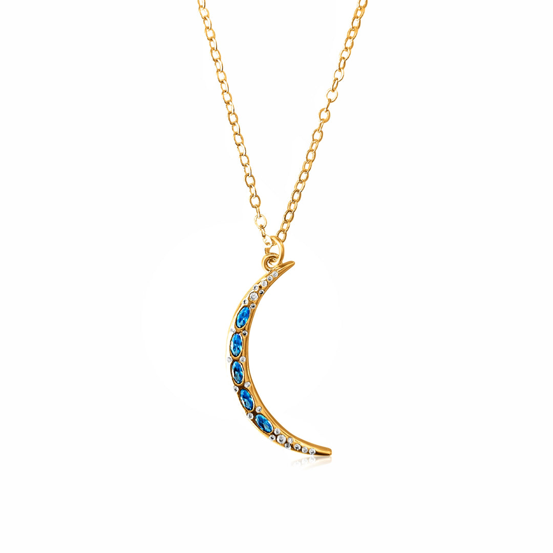 Blue Ocean Luna Moon Necklace