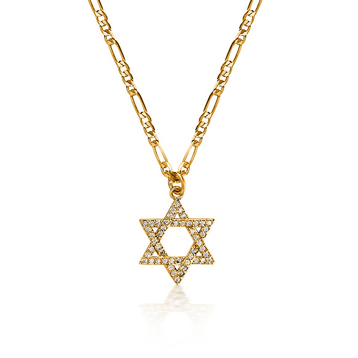 Diamond Star of David Necklace - Gold Filled