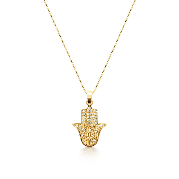 Zina Hamsa Hand Necklace - Gold Filled